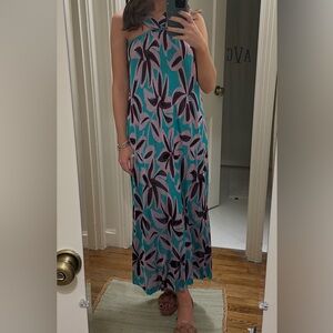 Zara Floral Maxi Dress in Blue and Purple size Small